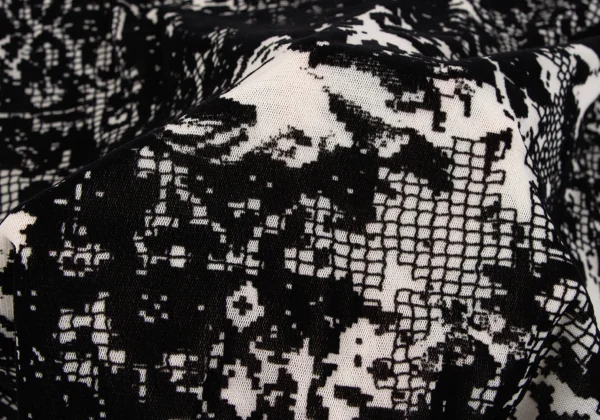 Unbranded Geometric Flocked Mesh Cardigan K-164057_013