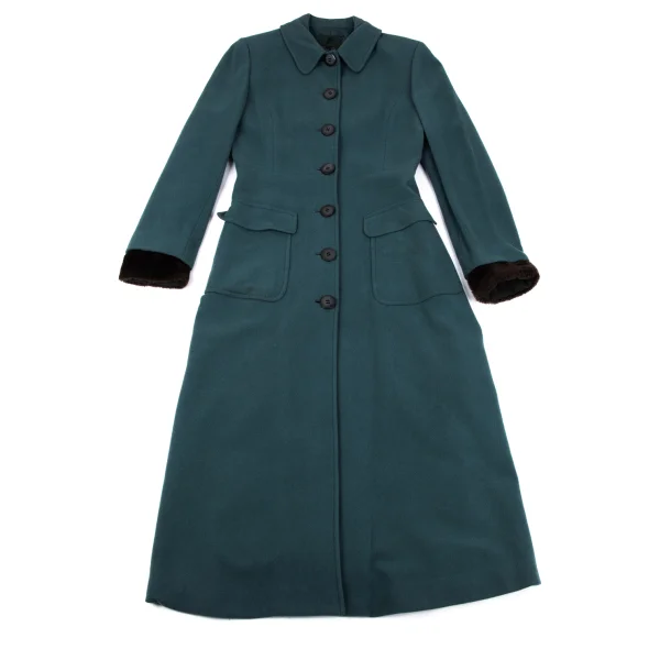 JUNIOR GAULTIER Fur Cuff Wool Trench Coat K-164058_002