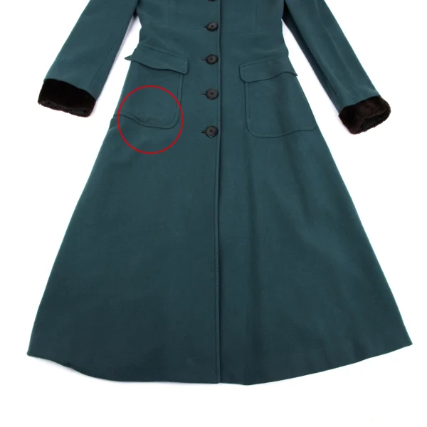 JUNIOR GAULTIER Fur Cuff Wool Trench Coat K-164058_010