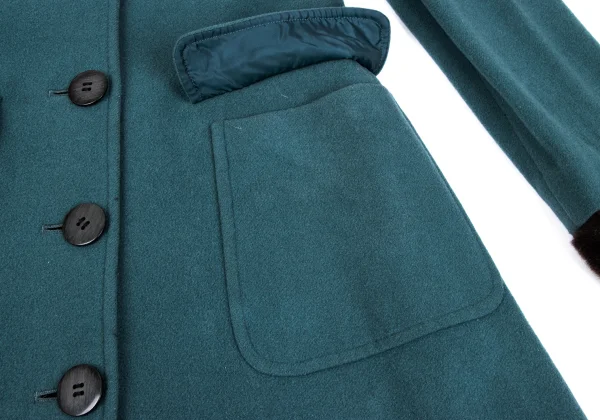 JUNIOR GAULTIER Fur Cuff Wool Trench Coat K-164058_012