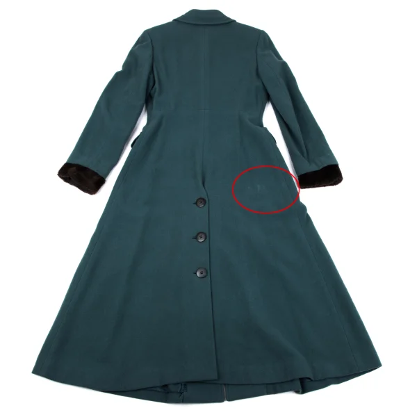 JUNIOR GAULTIER Fur Cuff Wool Trench Coat K-164058_014