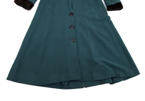 JUNIOR GAULTIER Fur Cuff Wool Trench Coat K-164058_016