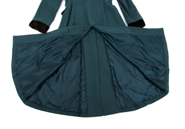 JUNIOR GAULTIER Fur Cuff Wool Trench Coat K-164058_017