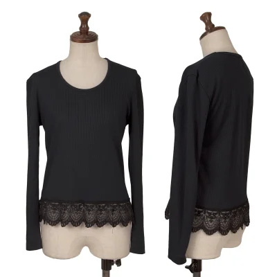 JUNIOR GAULTIER Lace Switching Rib T-shirt