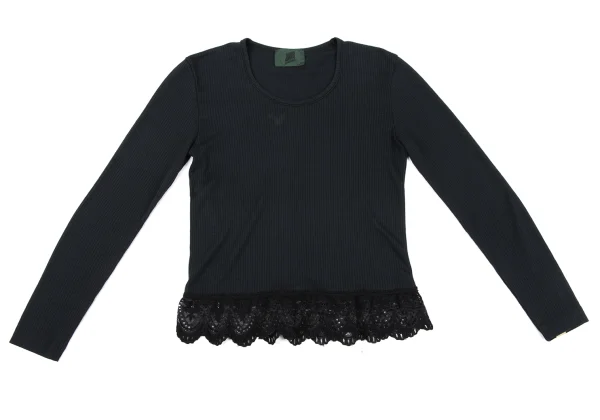 JUNIOR GAULTIER Lace Switching Rib T-shirt K-164059_002