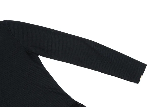 JUNIOR GAULTIER Lace Switching Rib T-shirt K-164059_006