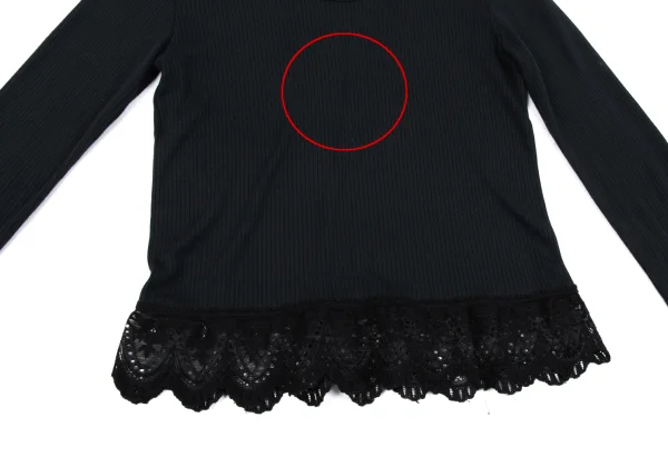 JUNIOR GAULTIER Lace Switching Rib T-shirt K-164059_009