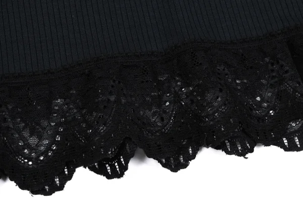 JUNIOR GAULTIER Lace Switching Rib T-shirt K-164059_011