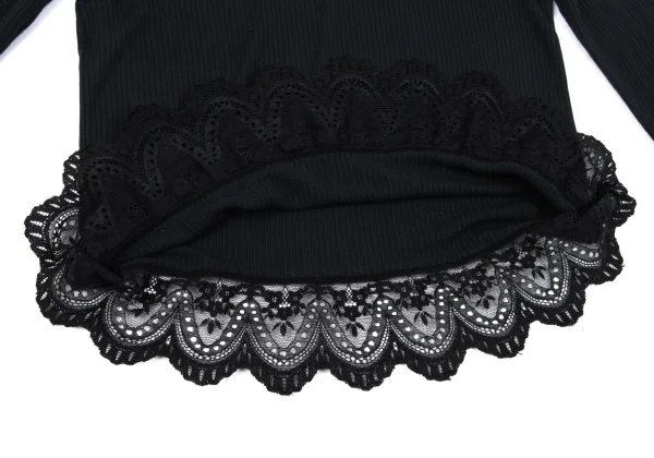 JUNIOR GAULTIER Lace Switching Rib T-shirt K-164059_012