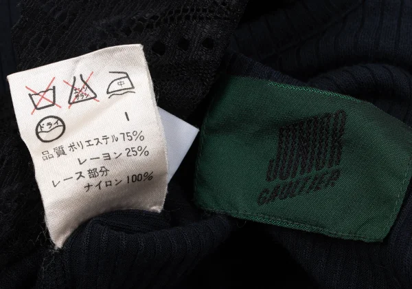 JUNIOR GAULTIER Lace Switching Rib T-shirt K-164059_017