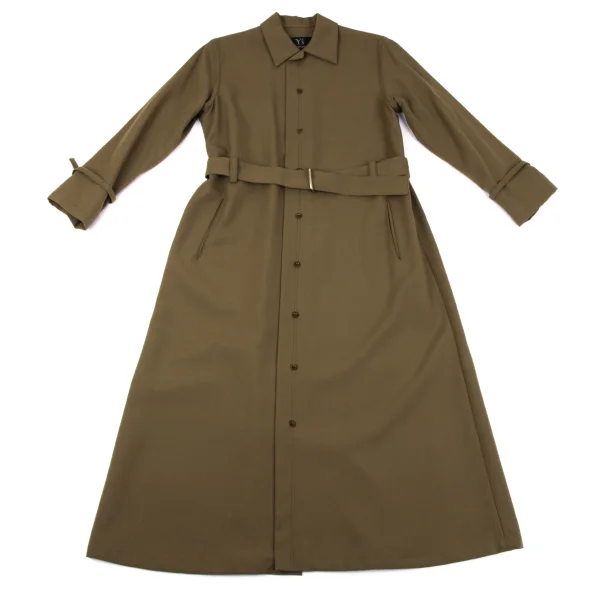 Y's Canvas Wool Belted Coat K-164060_002