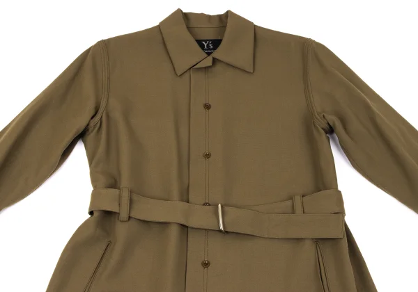 Y's Canvas Wool Belted Coat K-164060_003