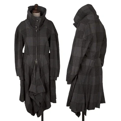 Vivienne Westwood Red Label Wool Cotton Check Drape Coat