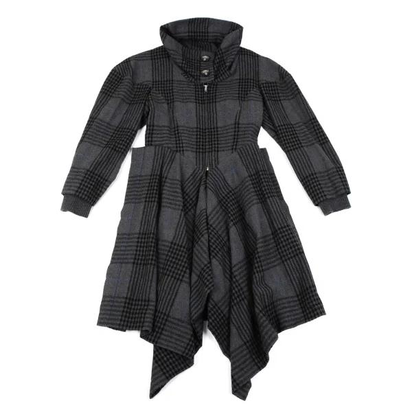 Vivienne Westwood Red Label Wool Cotton Check Drape Coat K-164062_002