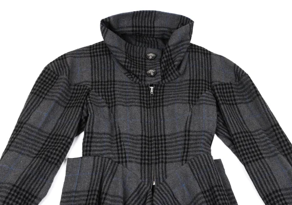 Vivienne Westwood Red Label Wool Cotton Check Drape Coat K-164062_003
