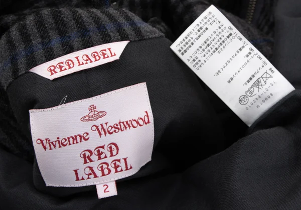 Vivienne Westwood Red Label Wool Cotton Check Drape Coat K-164062_013