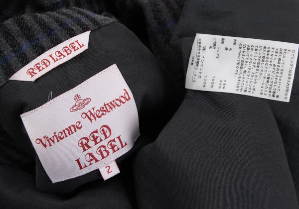 Vivienne Westwood Red Label Wool Cotton Check Drape Coat K-164062_014