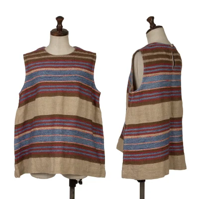 45rpm 45R Linen Cotton Stripe Sleeveless Top