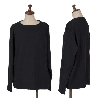 45rpm 45R Wool Stripe Cable Knit Sweater