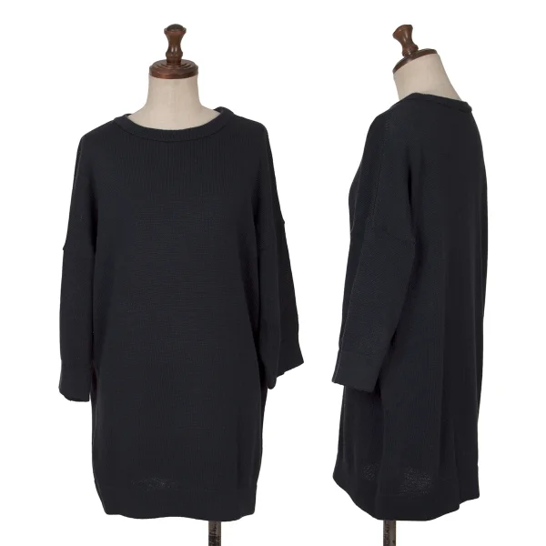 45rpm 45R 3/4 Sleeves Cotton Knit Top Navy 3 K-164072_001