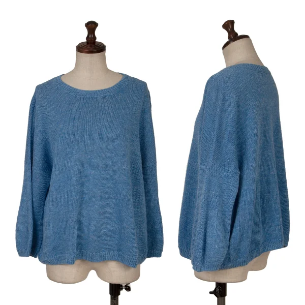 45rpm 45R Off Shoulder Linen Knit Top Blue 0 K-164073_001