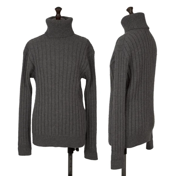 45rpm 45R Wool Turtle Neck Rib Knit Sweater Grey 0 K-164075_001