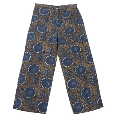 45rpm 45R  Indigo Dyed Floral Pattern Cotton Wide Pants