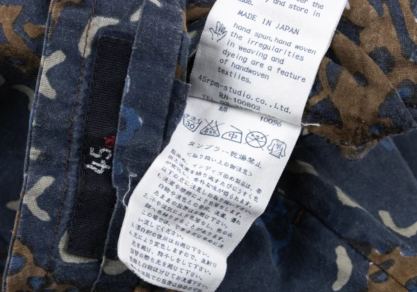 45rpm 45R  Indigo Dyed Floral Pattern Cotton Wide Pants K-164079_015