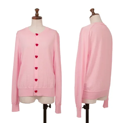 COMME des GARCONS GIRL Heart Button Wool Knit Cardigan
