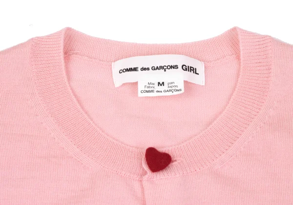 COMME des GARCONS GIRL Heart Button Wool Knit Cardigan K-164081_004