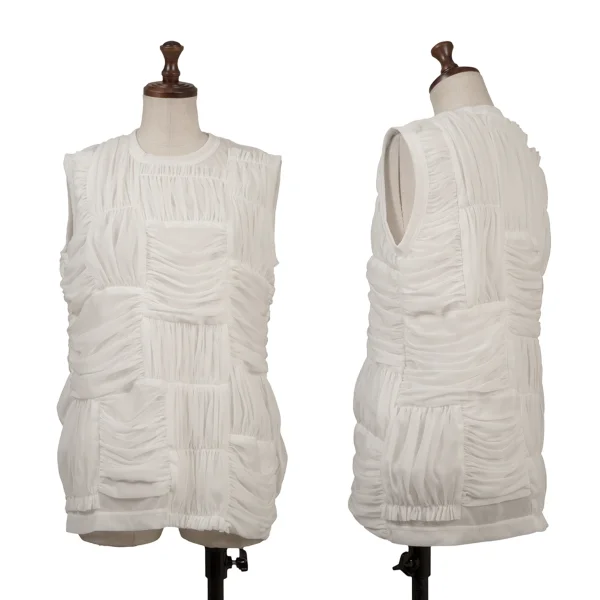COMME des GARCONS Poly Gather Patchwork Tank Top White S K-164084_001