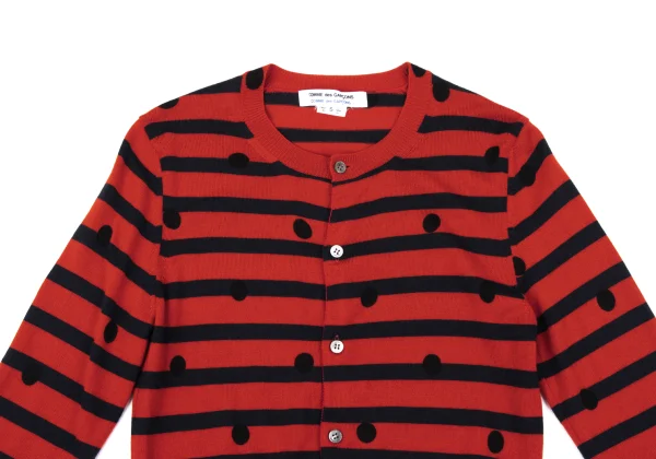 COMME des GARCONS Dot Stripe Wool Knit Cardigan K-164089_003