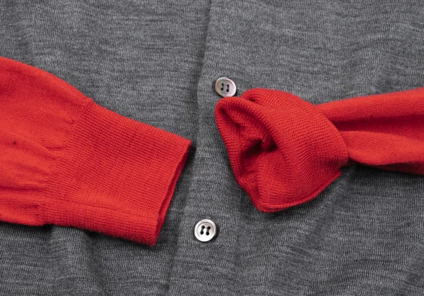 COMME des GARCONS Layered Sleeves Wool Knit Cardigan K-164090_008