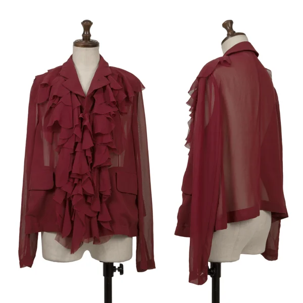 COMME des GARCONS Poly Frill Color See-through Jacket Bordeaux S K-164095_001