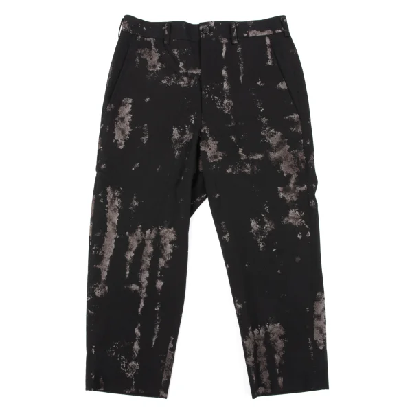 COMME des GARCONS Wool Patterned Cropped Pants Black,Grey XS K-164101_001