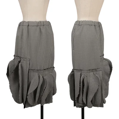 COMME des GARCONS Wool Houndstooth Cutting Frill Skirt