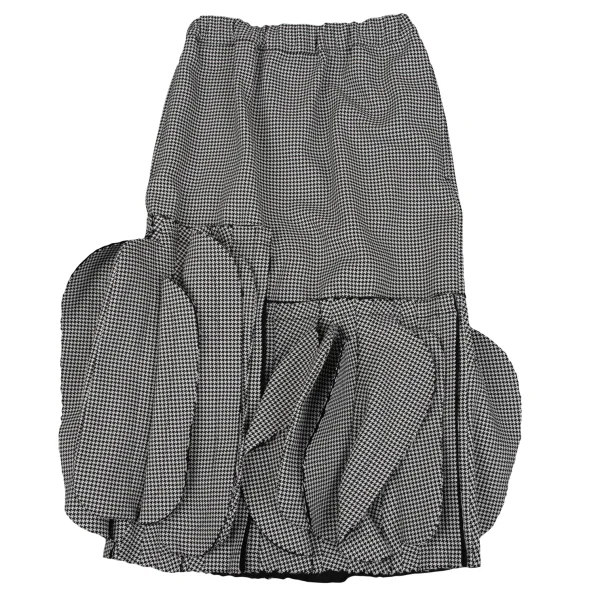 COMME des GARCONS Wool Houndstooth Cutting Frill Skirt K-164102_002