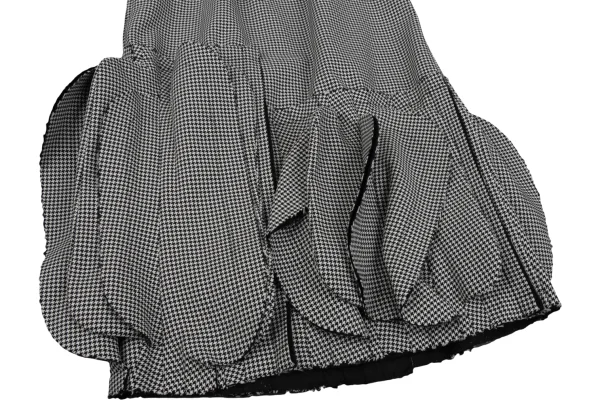COMME des GARCONS Wool Houndstooth Cutting Frill Skirt K-164102_006