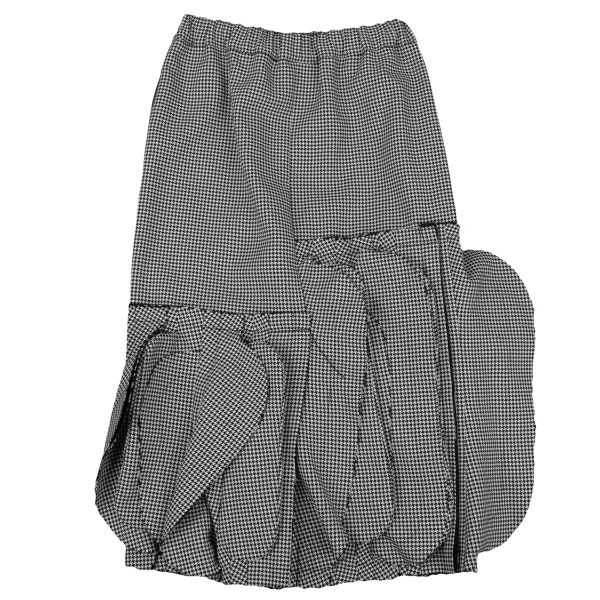 COMME des GARCONS Wool Houndstooth Cutting Frill Skirt K-164102_010