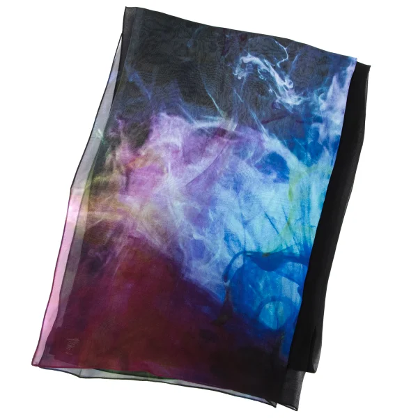 Yohji yamamoto discord Silk Graphic Logo Printed Stole Multi-Color  K-164112_001