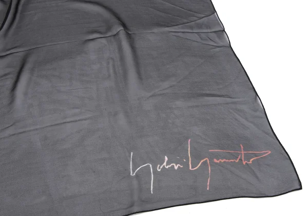 Yohji yamamoto discord Silk Graphic Logo Printed Stole K-164112_004