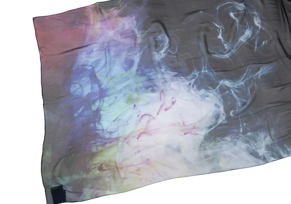 Yohji yamamoto discord Silk Graphic Logo Printed Stole K-164112_006