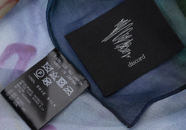 Yohji yamamoto discord Silk Graphic Logo Printed Stole K-164112_009