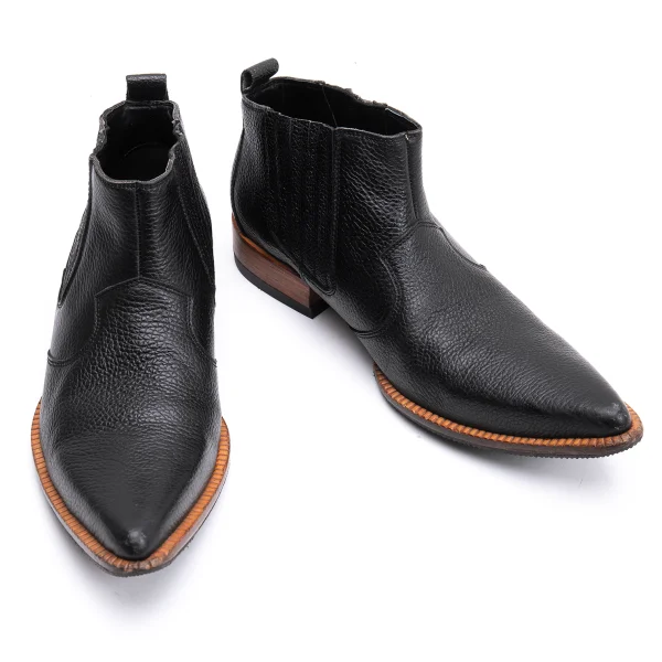 JPG by GAULTIER Side Gore Western Leather Boots Black 25 (US About 7) K-164117_001