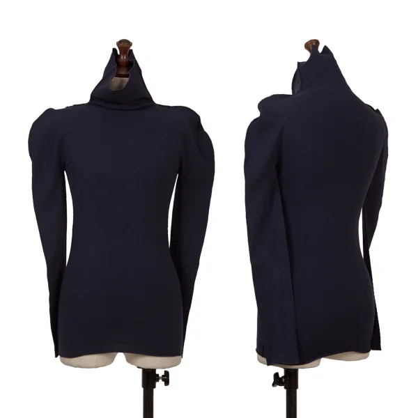 ISSEY MIYAKE A-POC INSIDE Cutting High Neck T-shirt Navy 2 K-164119_001