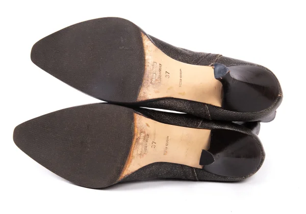 MIU MIU Crack Leather Double Zip Pin Heel Boots K-164129_013