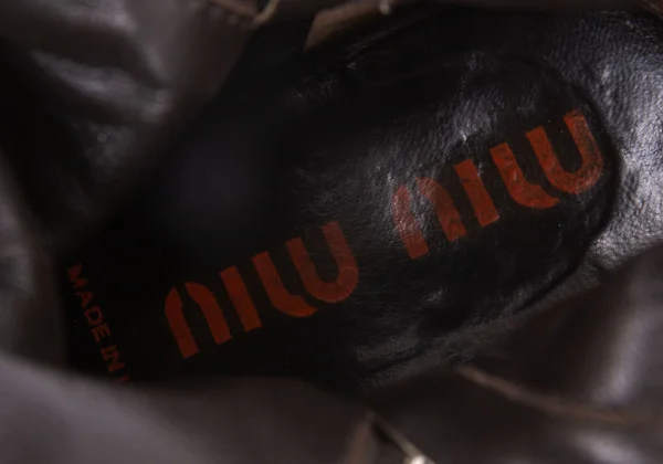 MIU MIU Crack Leather Double Zip Pin Heel Boots K-164129_015