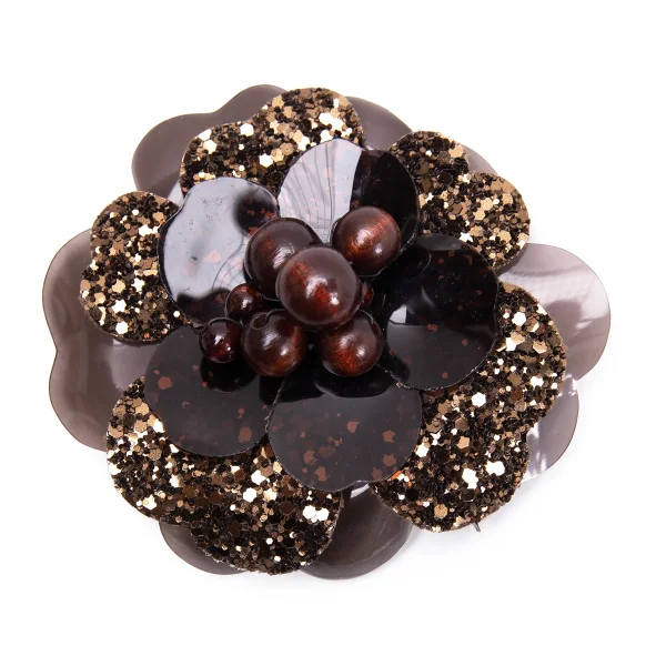 cacharel Lame Floral Broach Brown  K-164132_001