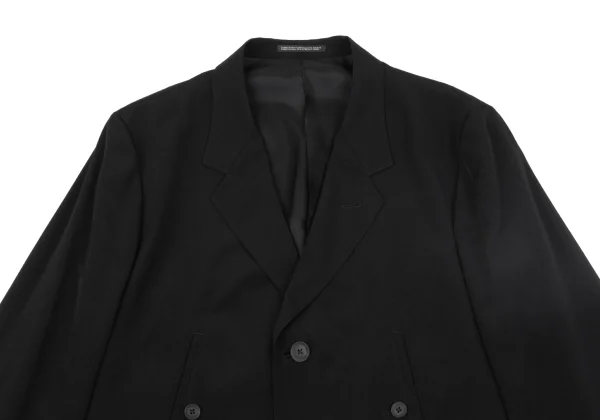 ヨウジヤマモト プールオムYohji Yamamoto POUR HOMME クレープデシンポケットデザイン3Bジャケット 黒4 K-164136_002