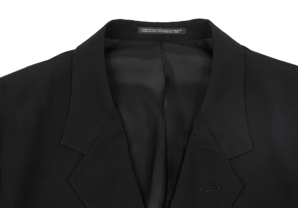 ヨウジヤマモト プールオムYohji Yamamoto POUR HOMME クレープデシンポケットデザイン3Bジャケット 黒4 K-164136_003